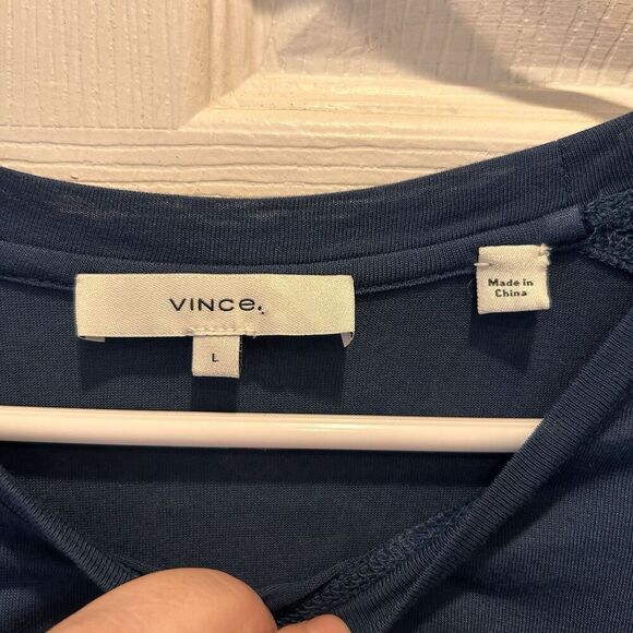 Vince‎ Teal Green Soft Stretch Long Sleeve Top Size Large Viscose Quiet Luxury - Picture 4 of 6